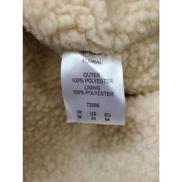 Cotton Trader Navy Floral Fleece lined Rain jacket US 22 UK 26 XXL - Picture 7 of 9